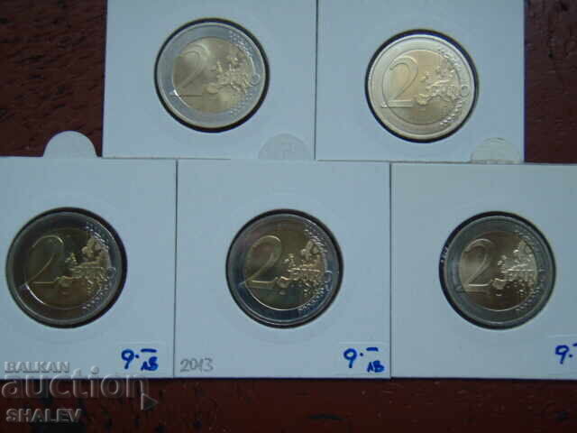 2 Euro 2013 Germany A, D, F, G, J "Elysee Treaty" - 2 euro - 6