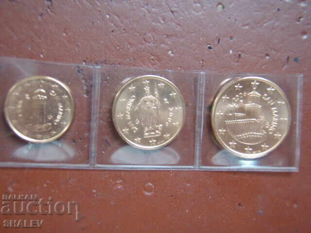 Доставка на 1, 2, 5 Cents 2006 San Marino (1.2 и 5 цента Сан Марино) Unc