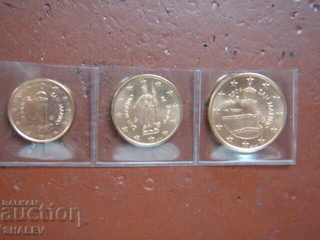 1, 2, 5 Cents 2006 San Marino (1, 2 and 5 Cents of San Marino) Uncirculated with price € 2.50 | 4.89 BGN