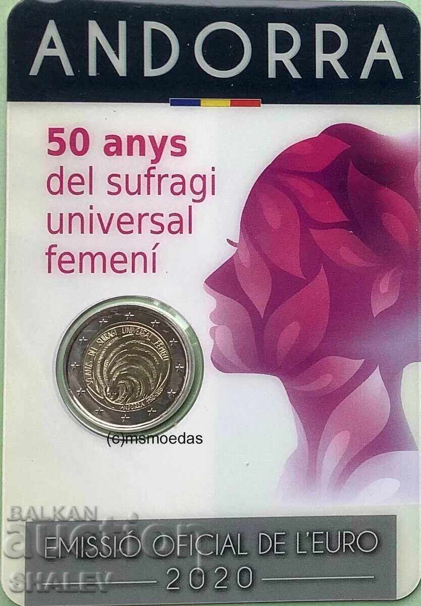 2 Euro 2020 Andorra "50 years" (Андора) /2/ - Unc (2 евро)