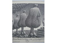 2) Wojciech Kowalczuk signed etching engraving graphic nude body