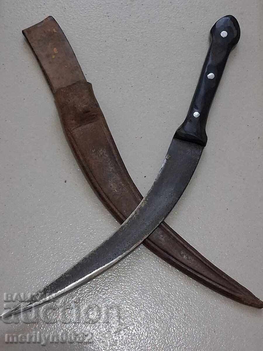 Παλιό χαντζάρι με θήκη κυρτό μαχαίρι τουρκικό μαχαίρι στιλέτο με τιμή € 68.64 | 134.25 BGN
