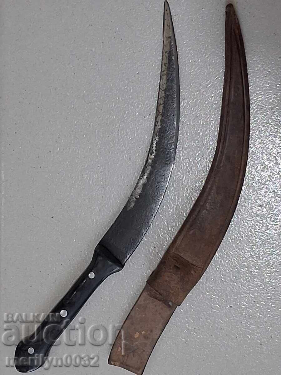Παλιό χαντζάρι με θήκη κυρτό μαχαίρι τουρκικό μαχαίρι στιλέτο - 6
