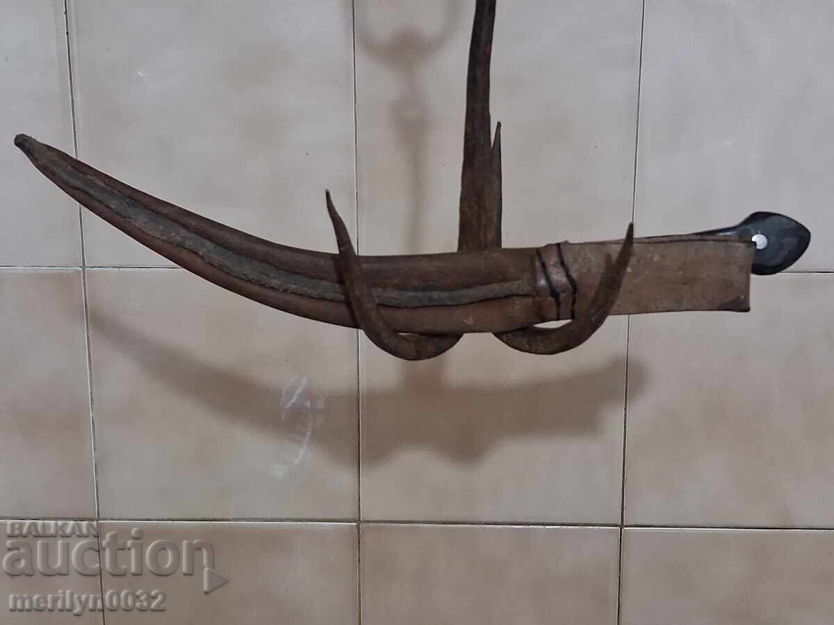 Παλιό χαντζάρι με θήκη κυρτό μαχαίρι τουρκικό μαχαίρι στιλέτο - 7