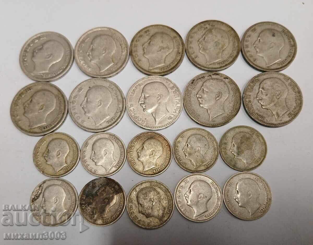 LOT MONEDE DE ARGINT BULGĂREȘTI 10 X 50 lv. + 10 X 20 lv cu preț € 200.00 | 391.17 BGN