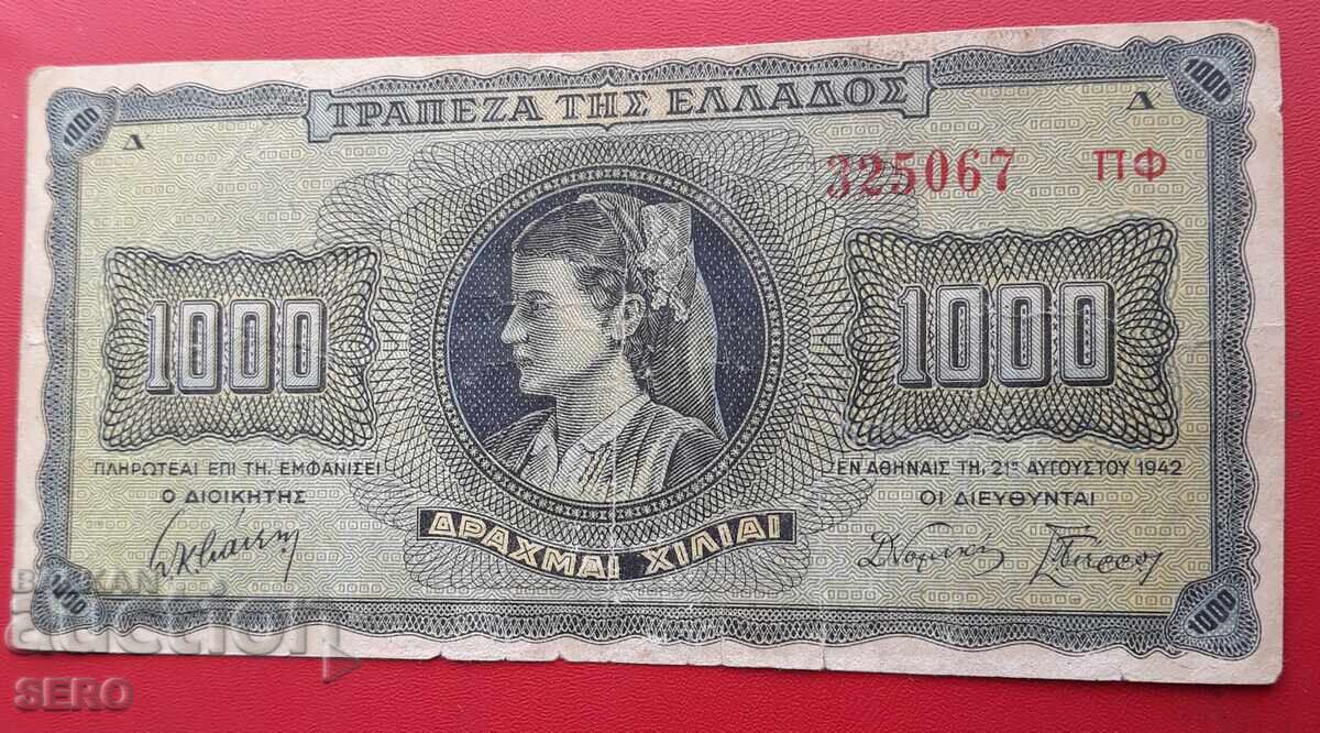 Bancnotă-Grecia-1000 drahme 1942 Bancnotă-Grecia-1000 drahme 1942