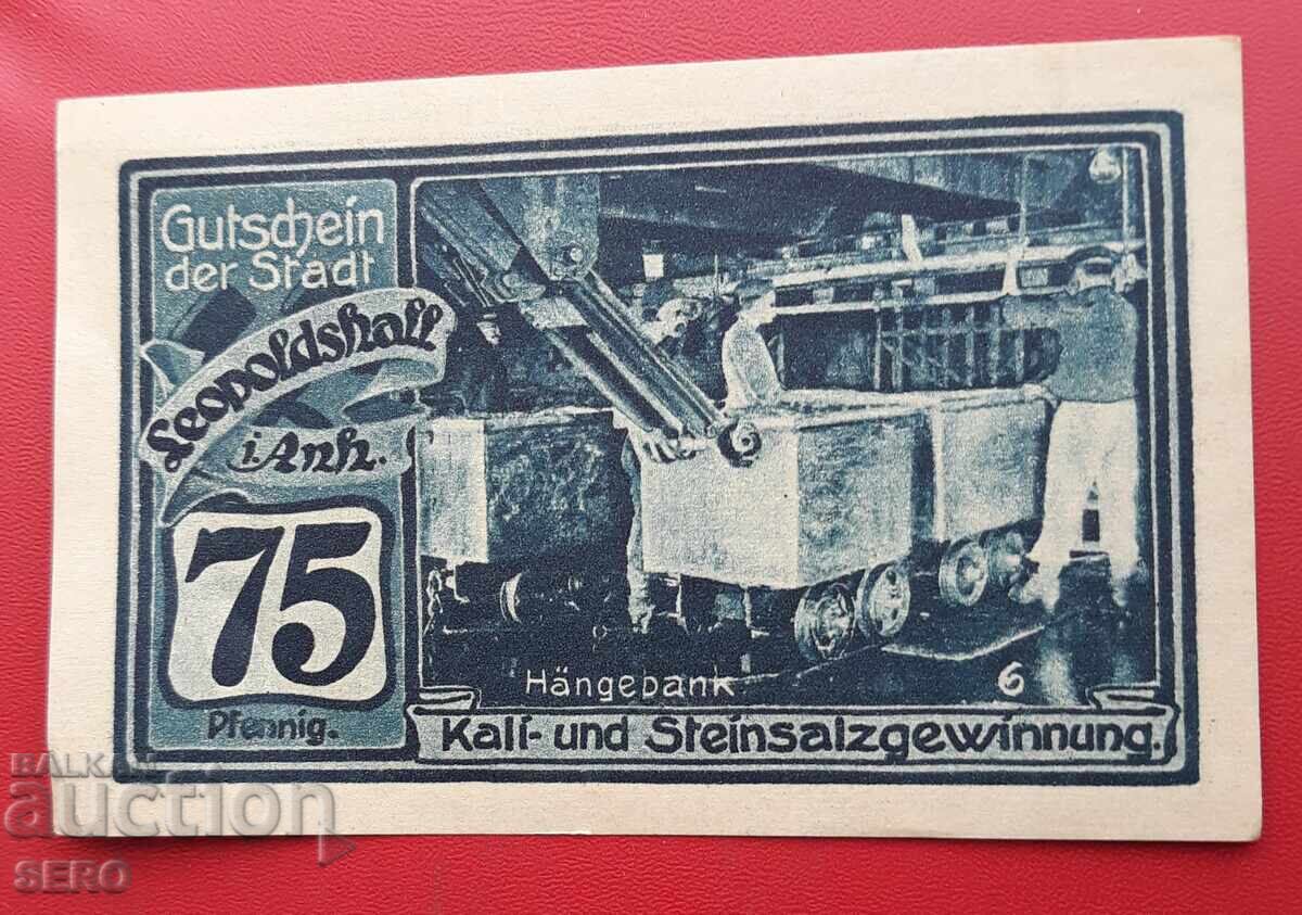 Bancnotă-Germania-Saxonia-Leopoldshal-75 pfennig 1921