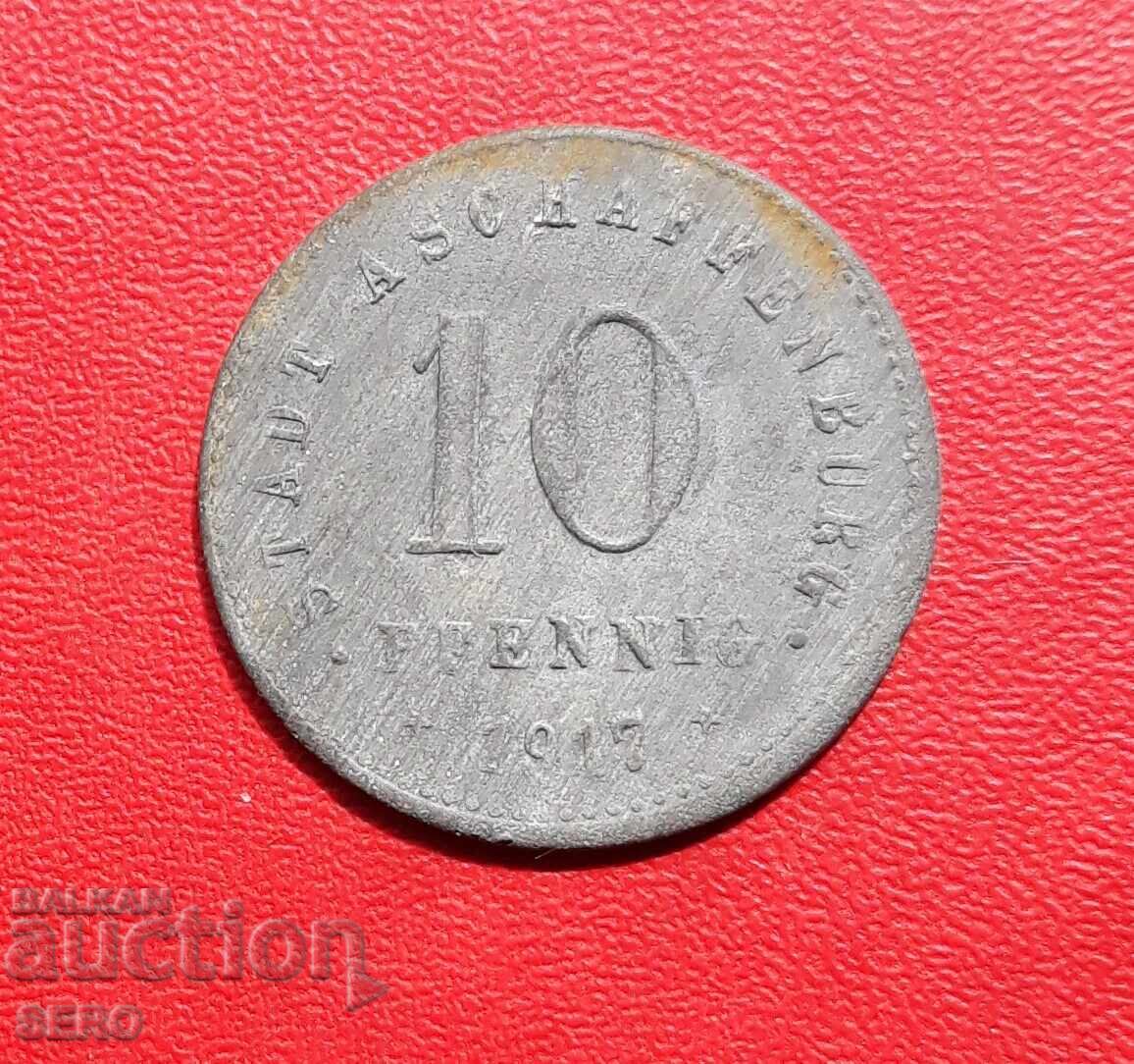 Germania-Bavaria-Aschaffenburg-10 Pfennig 1917