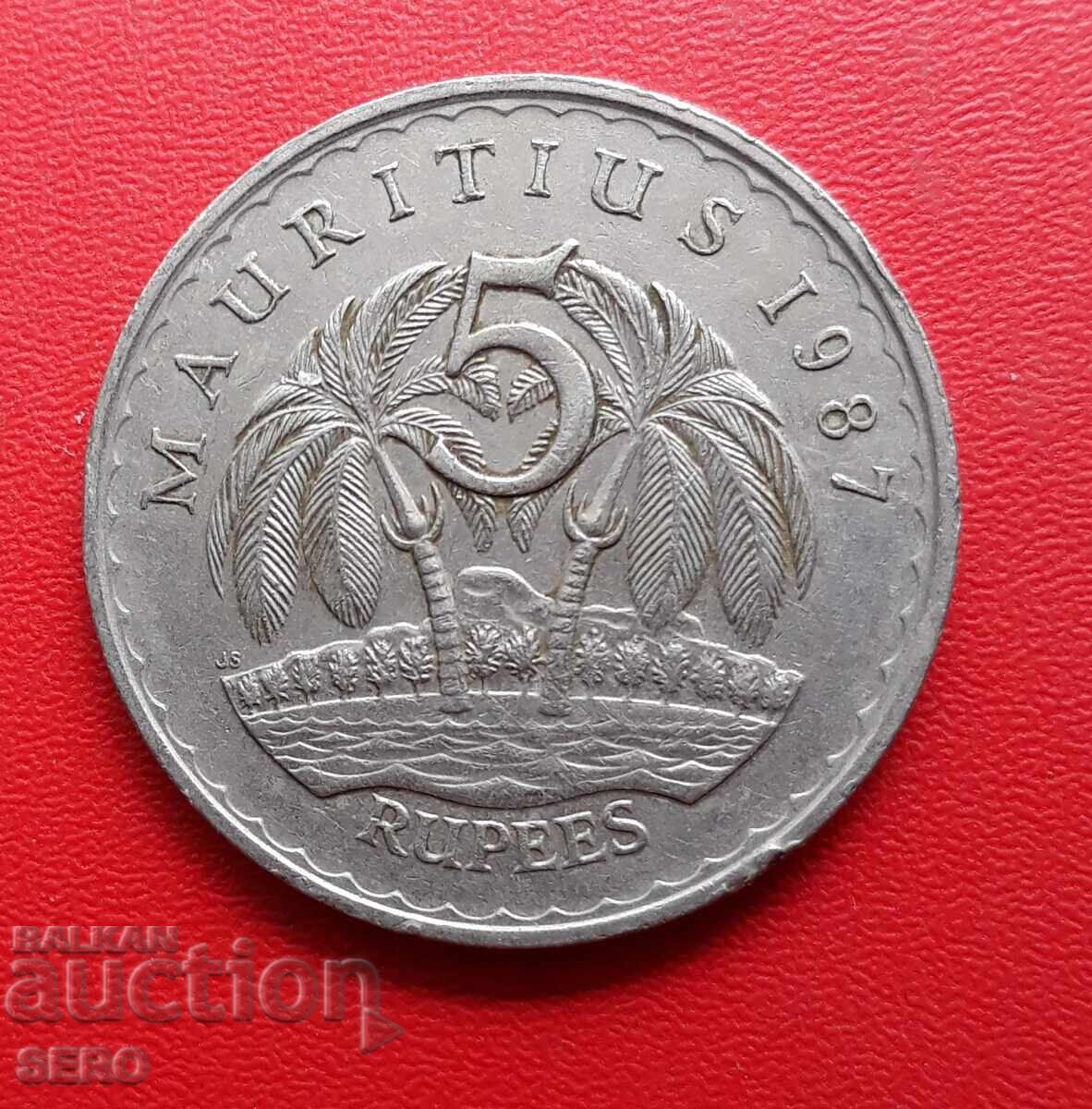 Insula Mauritius - 5 rupii 1987