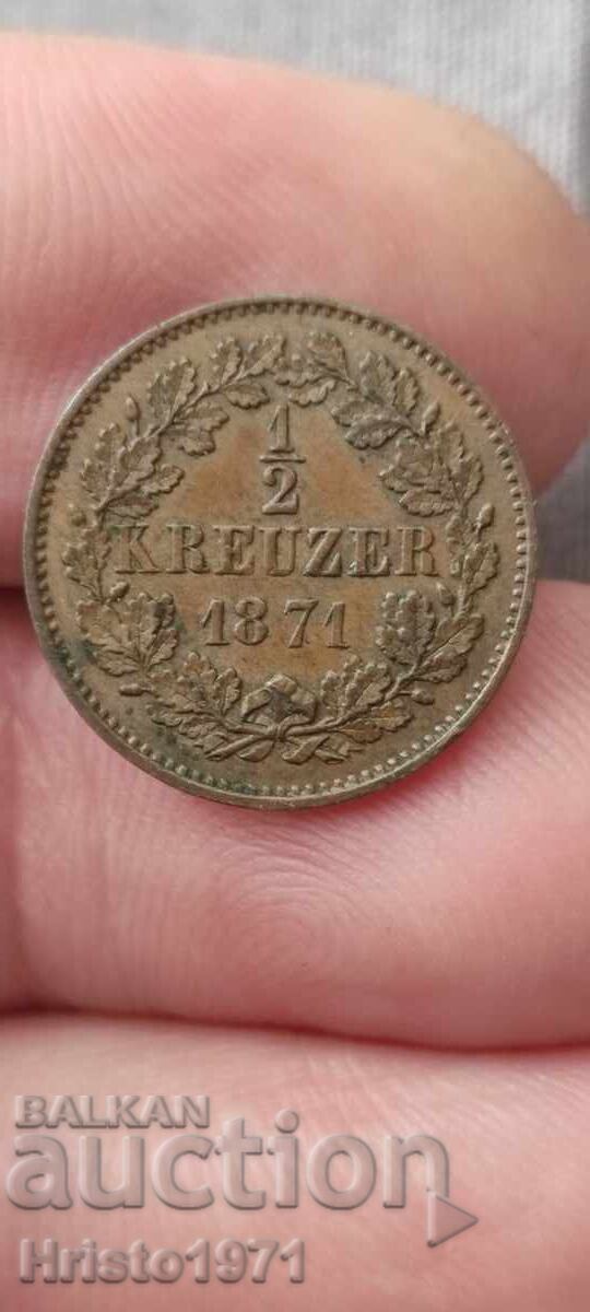 1/2 kreuzer 1871 Baden