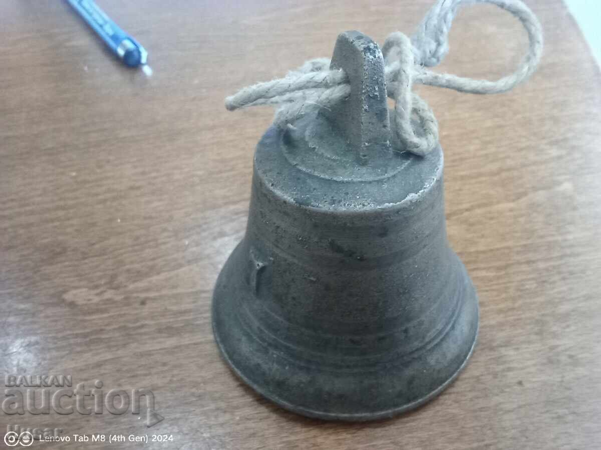 Clopot vechi din bronz marcaj 7 relief înalt - 7