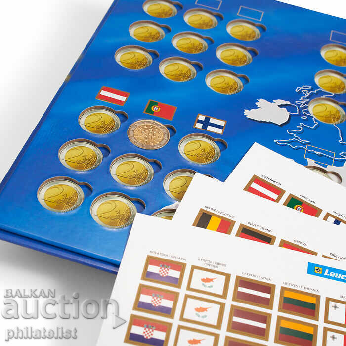 Livrarea Leuchtturm PRESSO – album pentru 57 de monede de 2 euro + stegulețe
