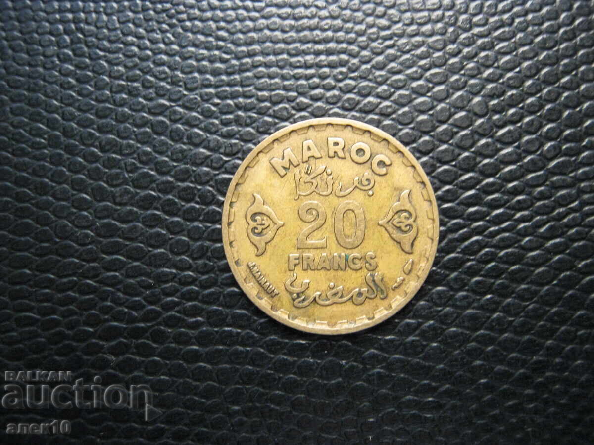 Morocco 20 francs 1952 M Morocco 20 francs 1952 M
