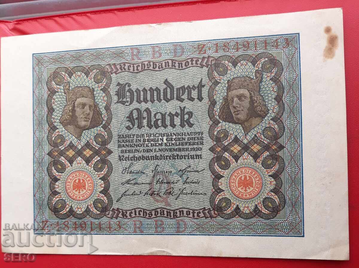 Банкнота-Германия-100 марки 1920