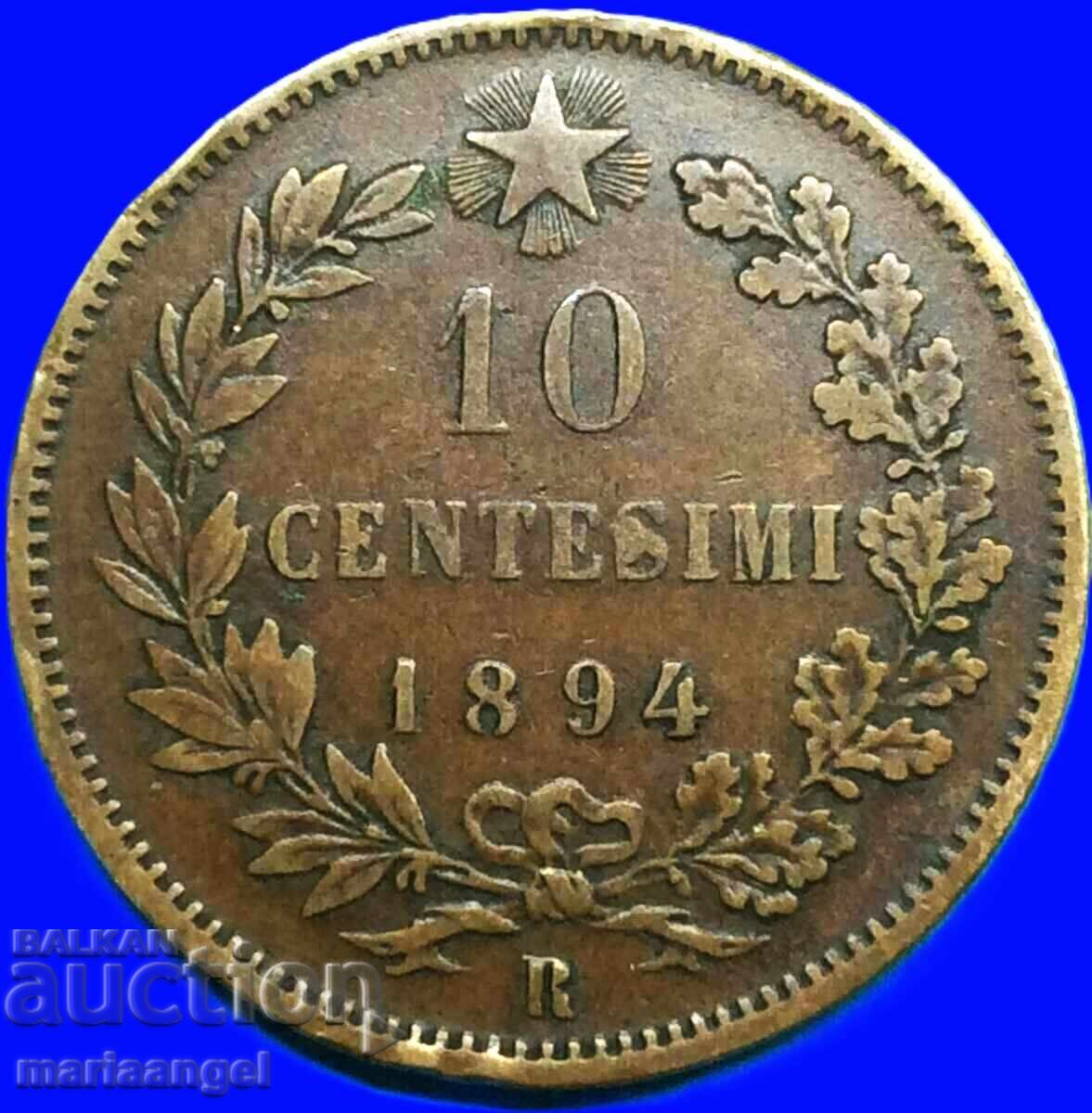 Delivery of Italy - 10 centesimi 1894 Umberto I 30mm