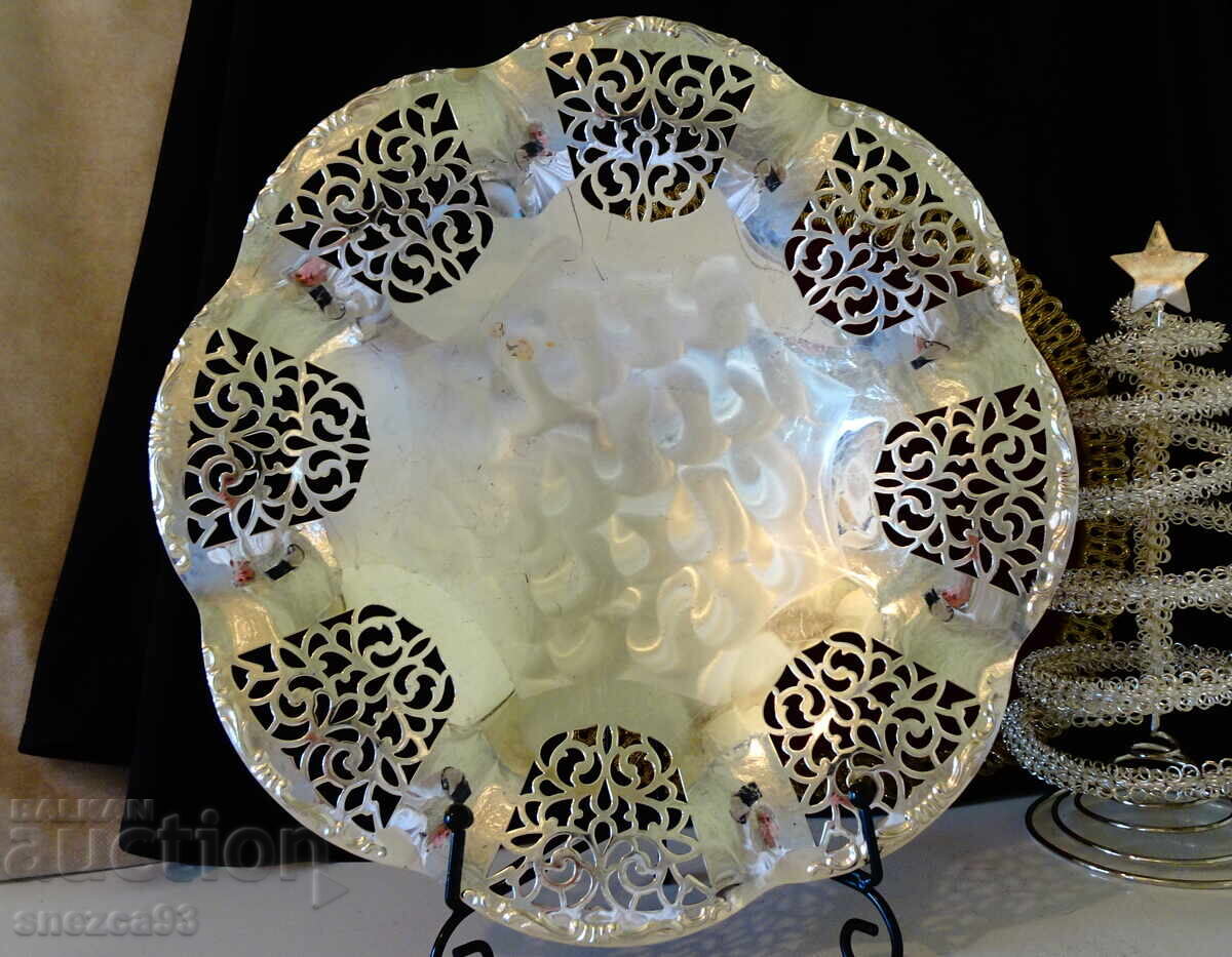 Fructieră argintată Quist, 30 cm