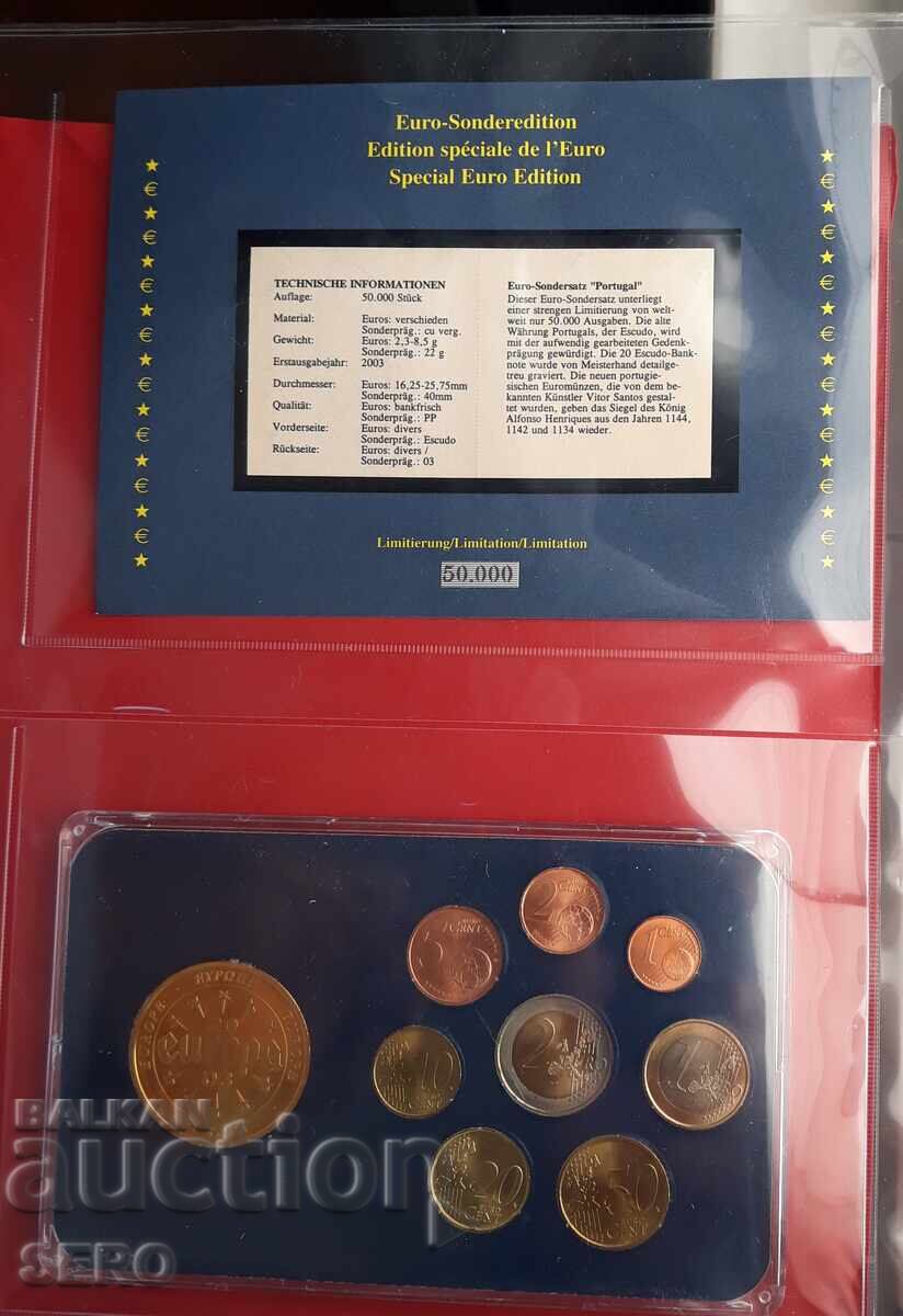 Португалия-СЕТ 2002-2004 от 8 евромонети+медал с цена € 19.00 | 37.16 лв.
