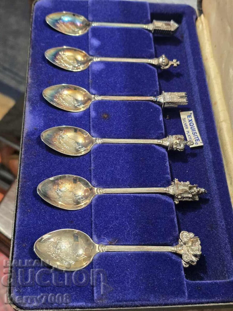 Livrarea Set de șase lingurițe jubiliare argintate !!!