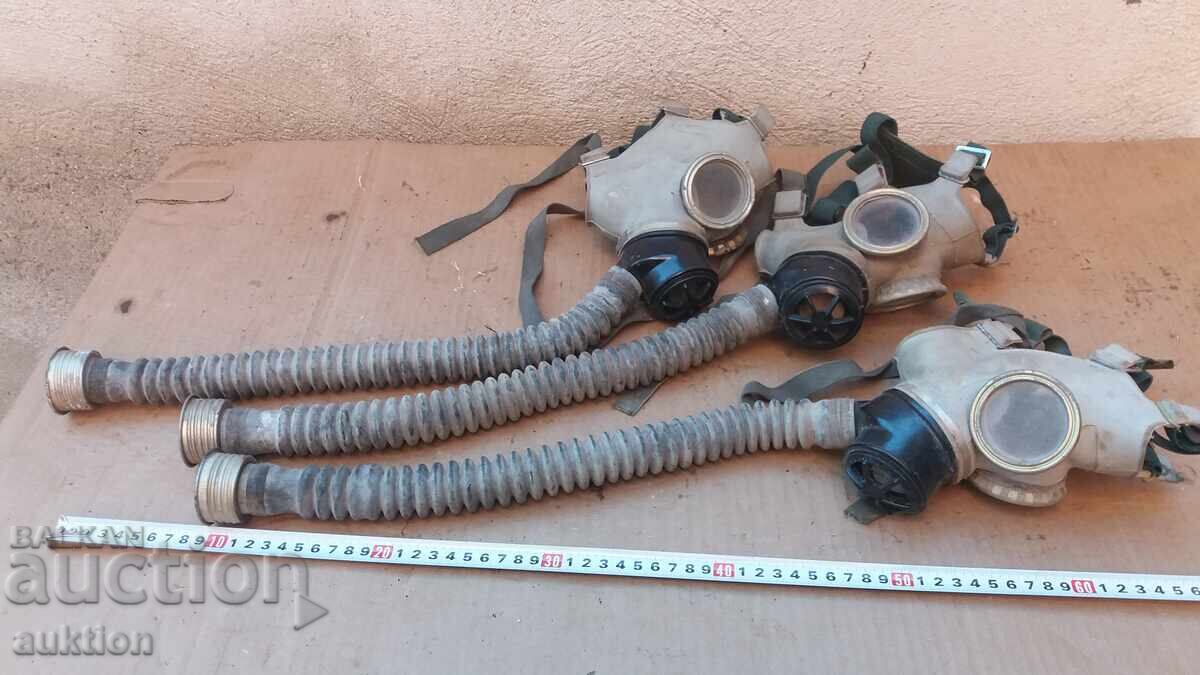LOT OF THREE GAS MASKS WITH HOSES with price € 9.99 | 19.54 BGN