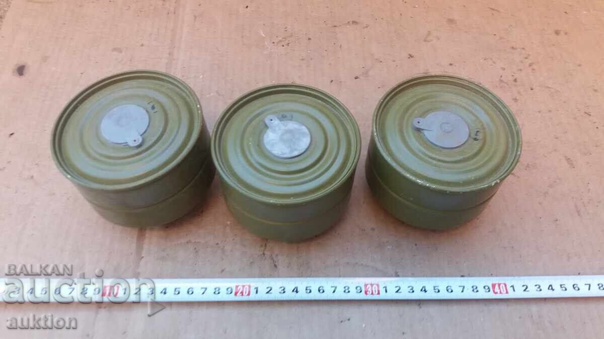 LOT OF 3 GAS MASK FILTERS - 5 LOT OF 3 GAS MASK FILTERS - 5