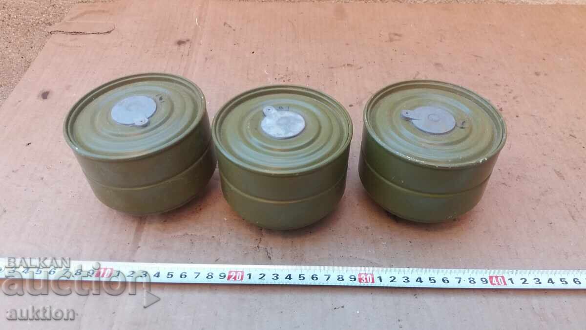 LOT OF 3 GAS MASK FILTERS - 6 LOT OF 3 GAS MASK FILTERS - 6