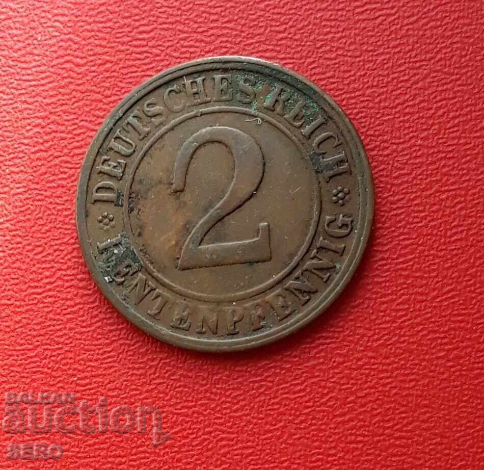 Germania-2 pfennig 1923 D-München-an rar