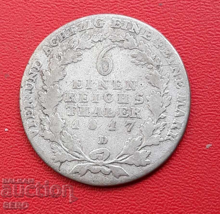 Germania-Prusia-1/6 taler 1817 D