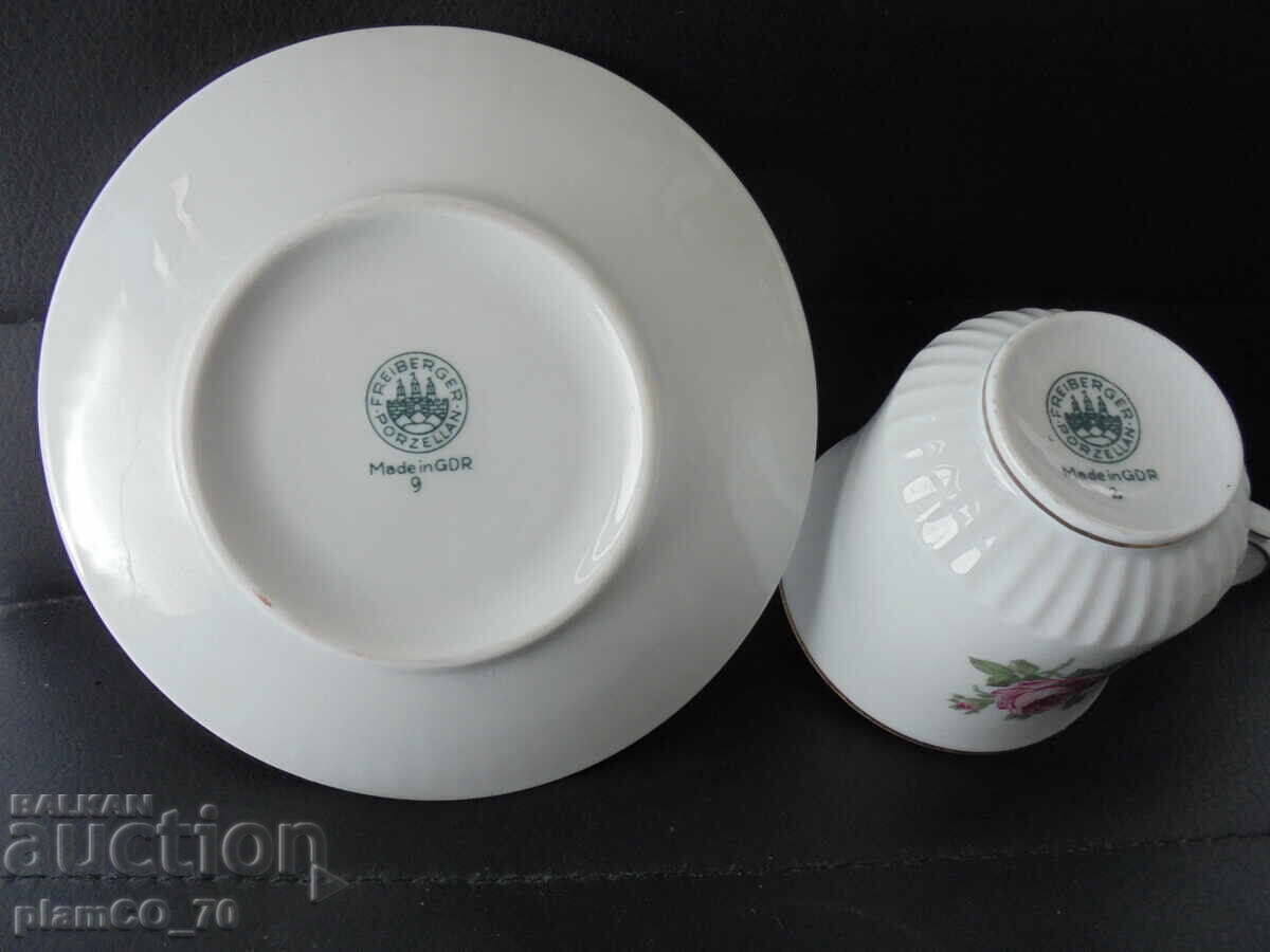 Licitație Nr. 8598 Set dublu din porțelan – ceașcă cu farfurioară - Freiberger