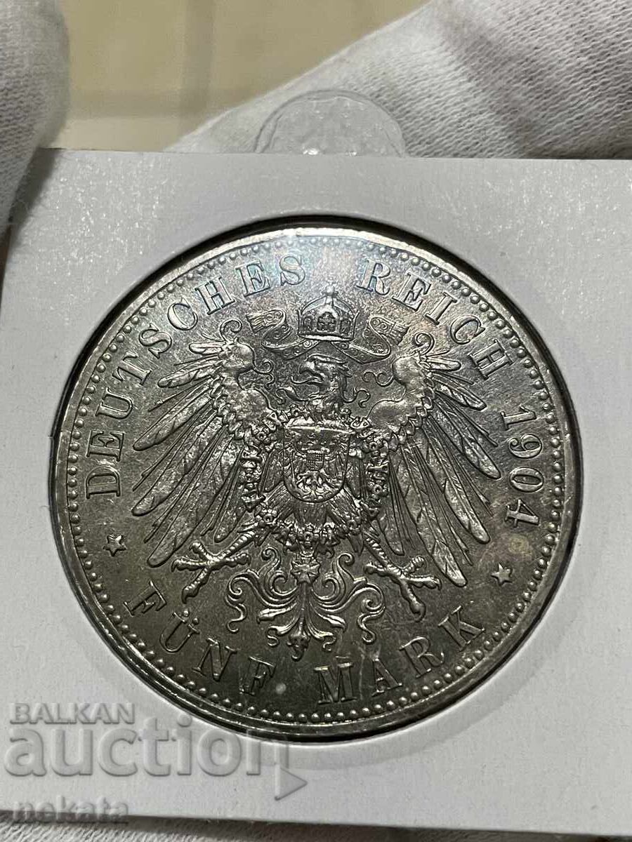 Licitație Imperiul German 5 mărci, 1904, Hessa