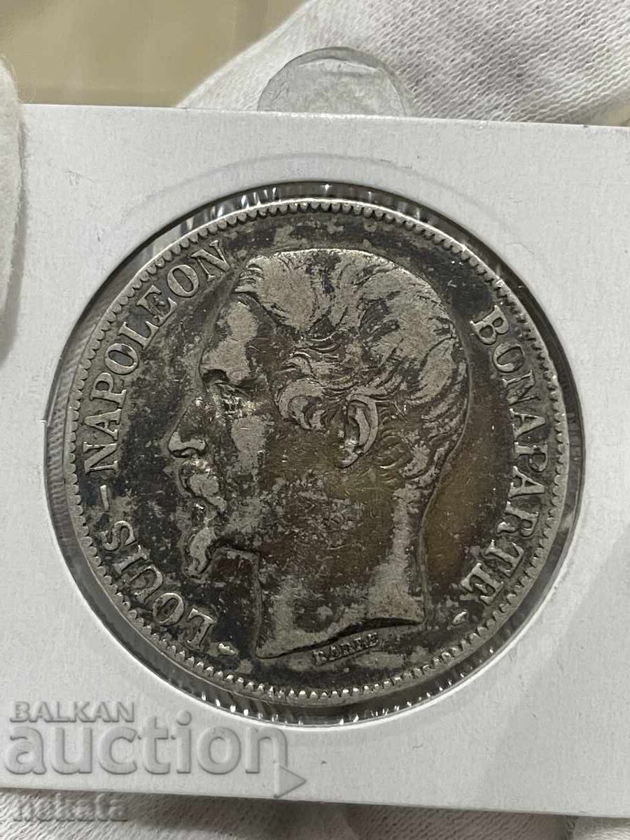 Franța 5 franci, 1852. Împăratul Napoleon al III-lea cu preț € 75.00 | 146.69 BGN