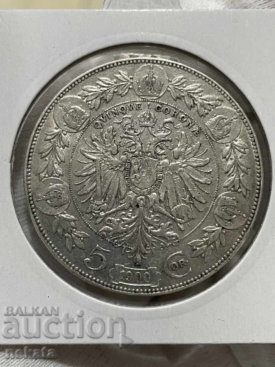 Livrarea Austria 5 coroane, 1900. Împăratul Franz Joseph I