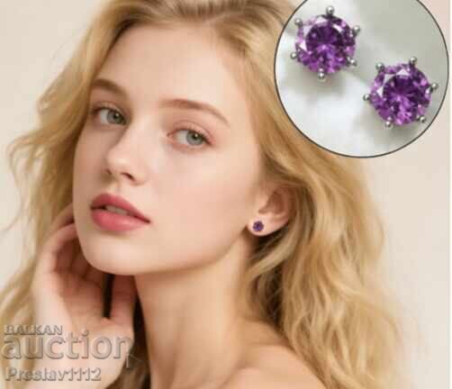 Auction  Earrings with Amethyst 4mm