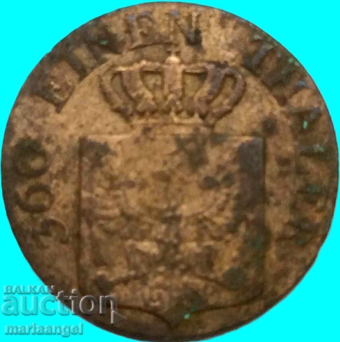 Livrarea 1 pfenig 1840 Prusia Germania - an rar