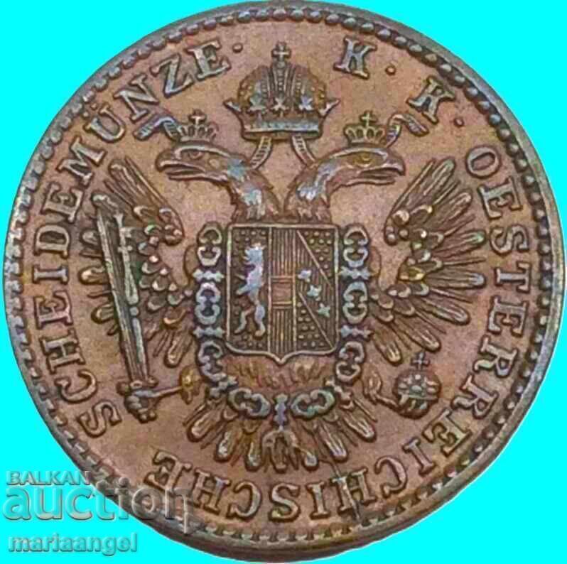 Livrarea 1/2 Kreuzer 1851 Austria A - Viena