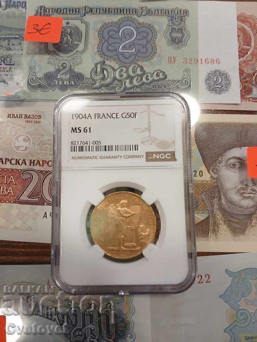 50 Francs 1904 MS61 NGC