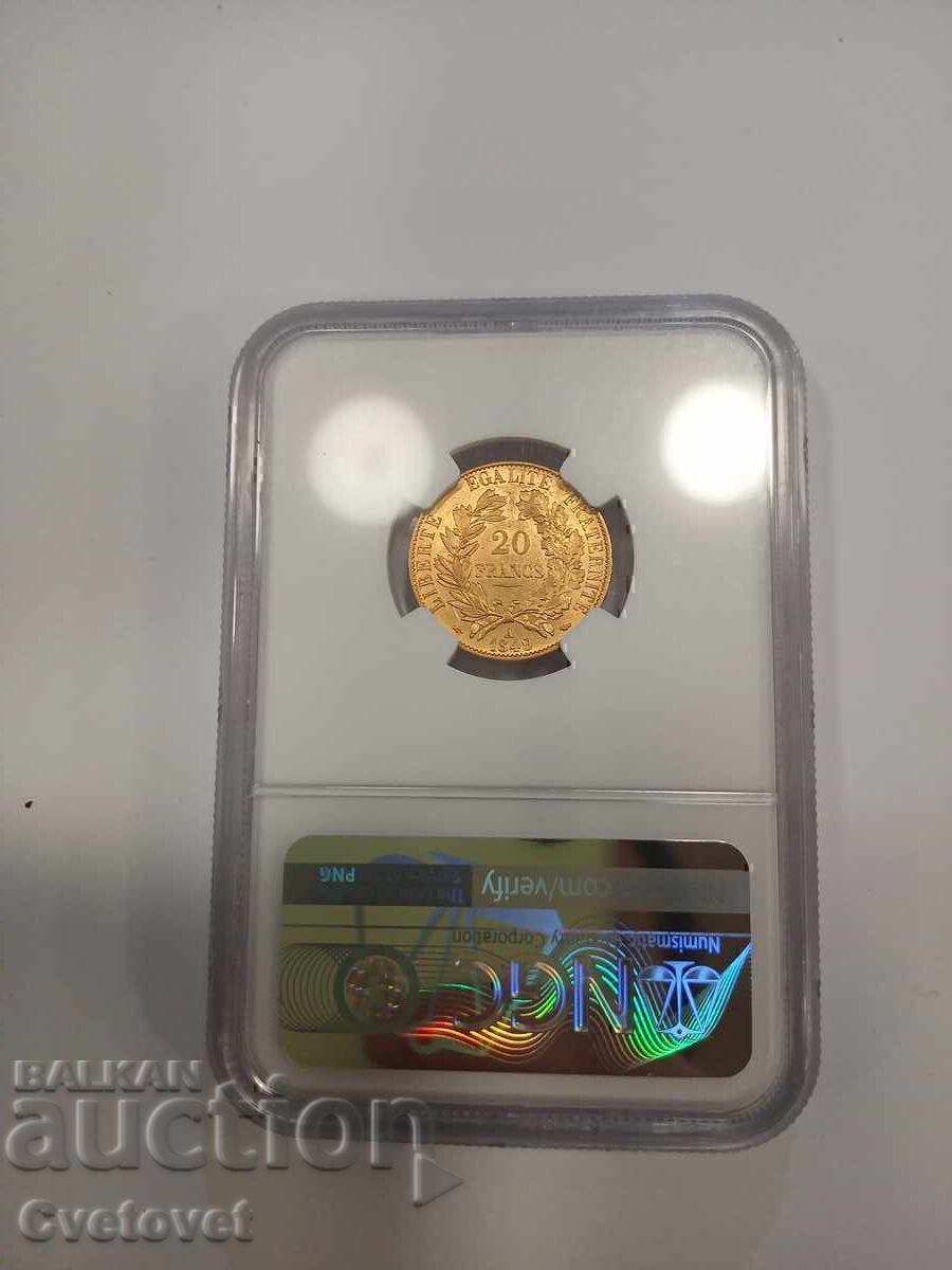 Licitație 20 franci 1849 AU58 Ceres