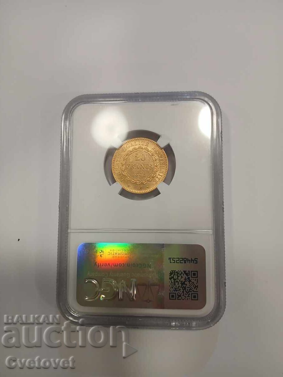 Delivery of 20 Francs 1848 MS61 NGC