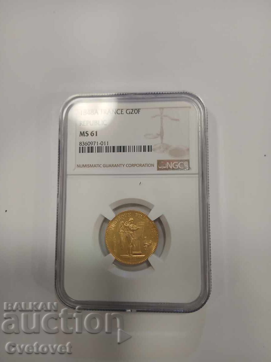 20 Francs 1848 MS61 NGC - 5