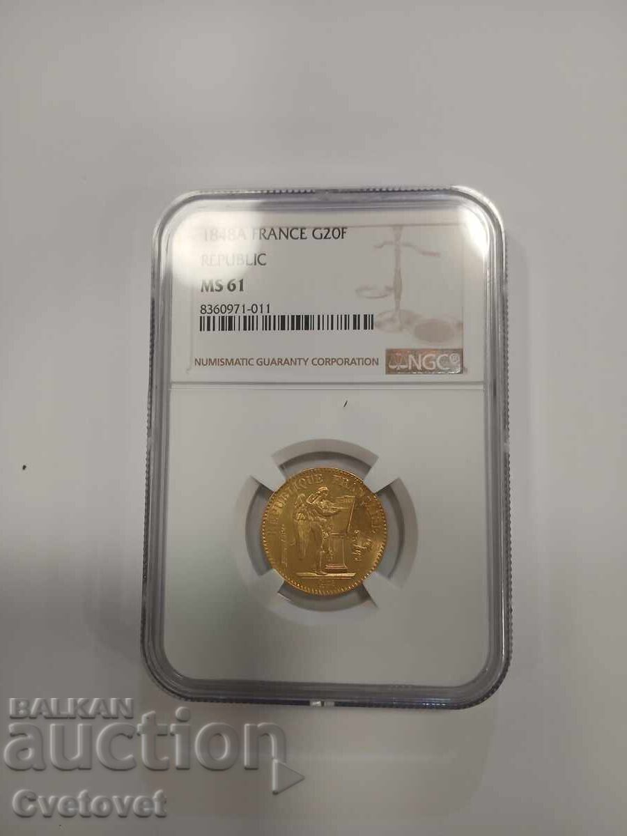 20 Francs 1848 MS61 NGC - 7
