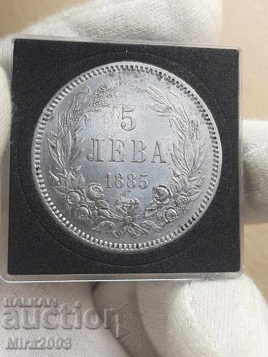 5 leva 1885 de la 0.01