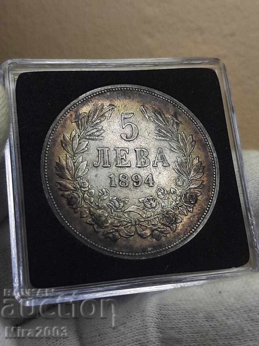 5 leva 1894 de la 0.01 - 7