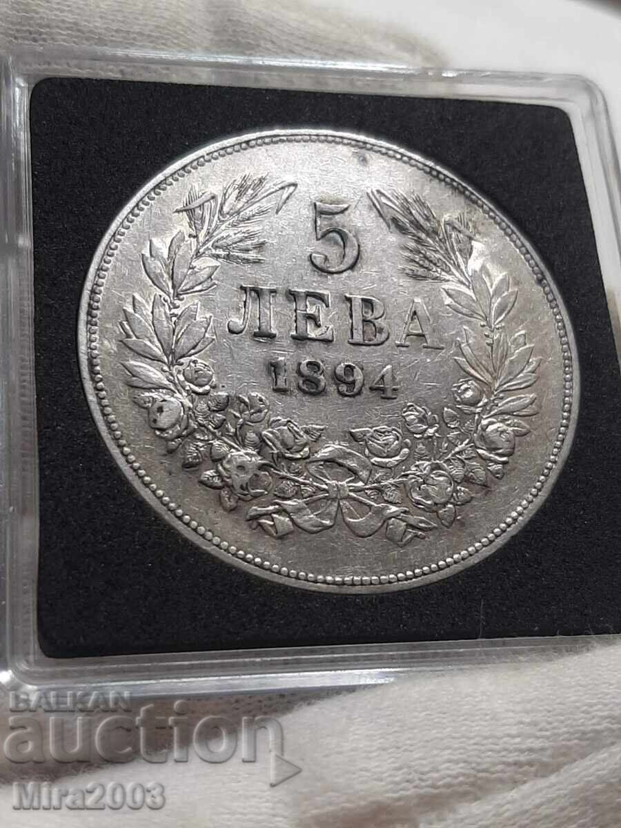 5 leva 1894 de la 0.01 - 12