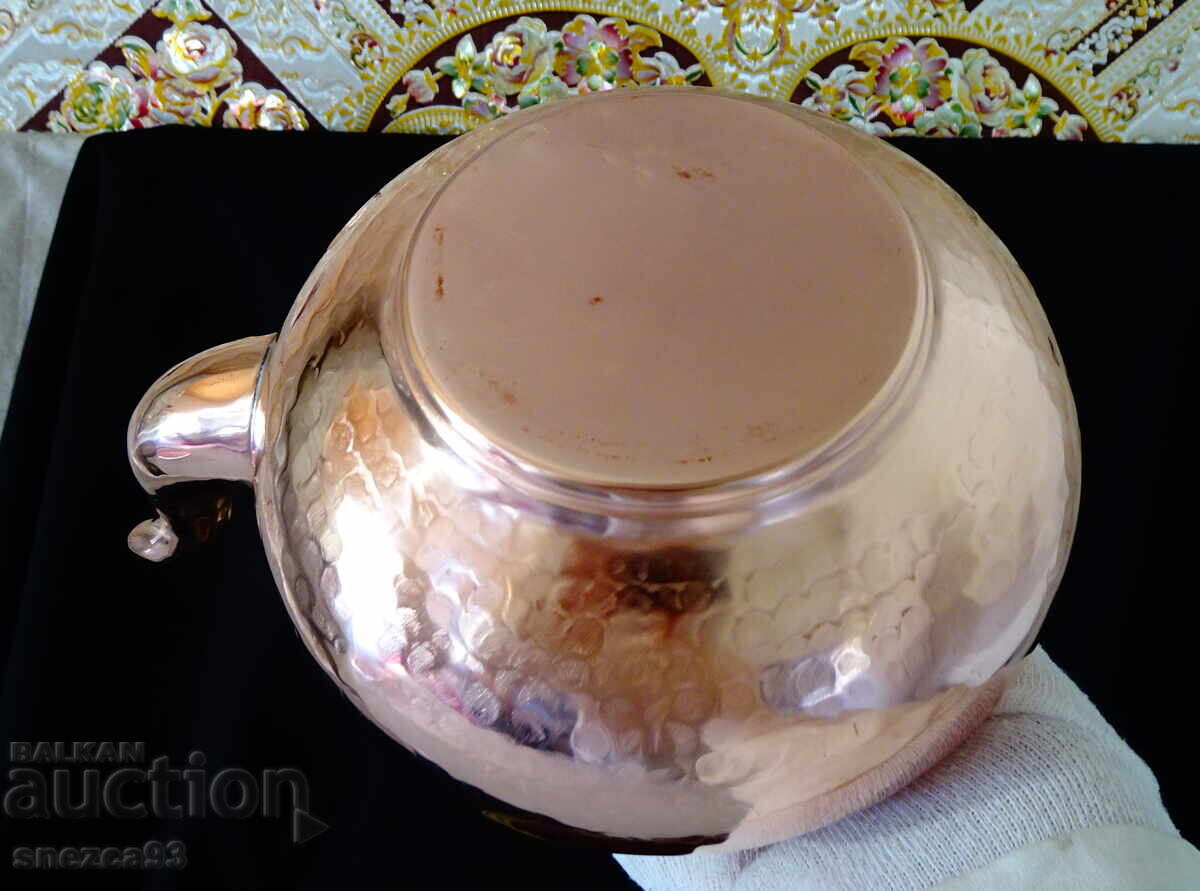 Copper teapot, copper kettle, pure red copper, hallmark - 6