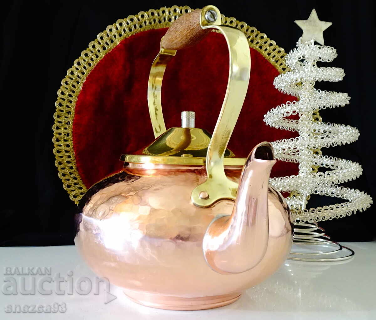 Copper teapot, copper kettle, pure red copper, hallmark - 7
