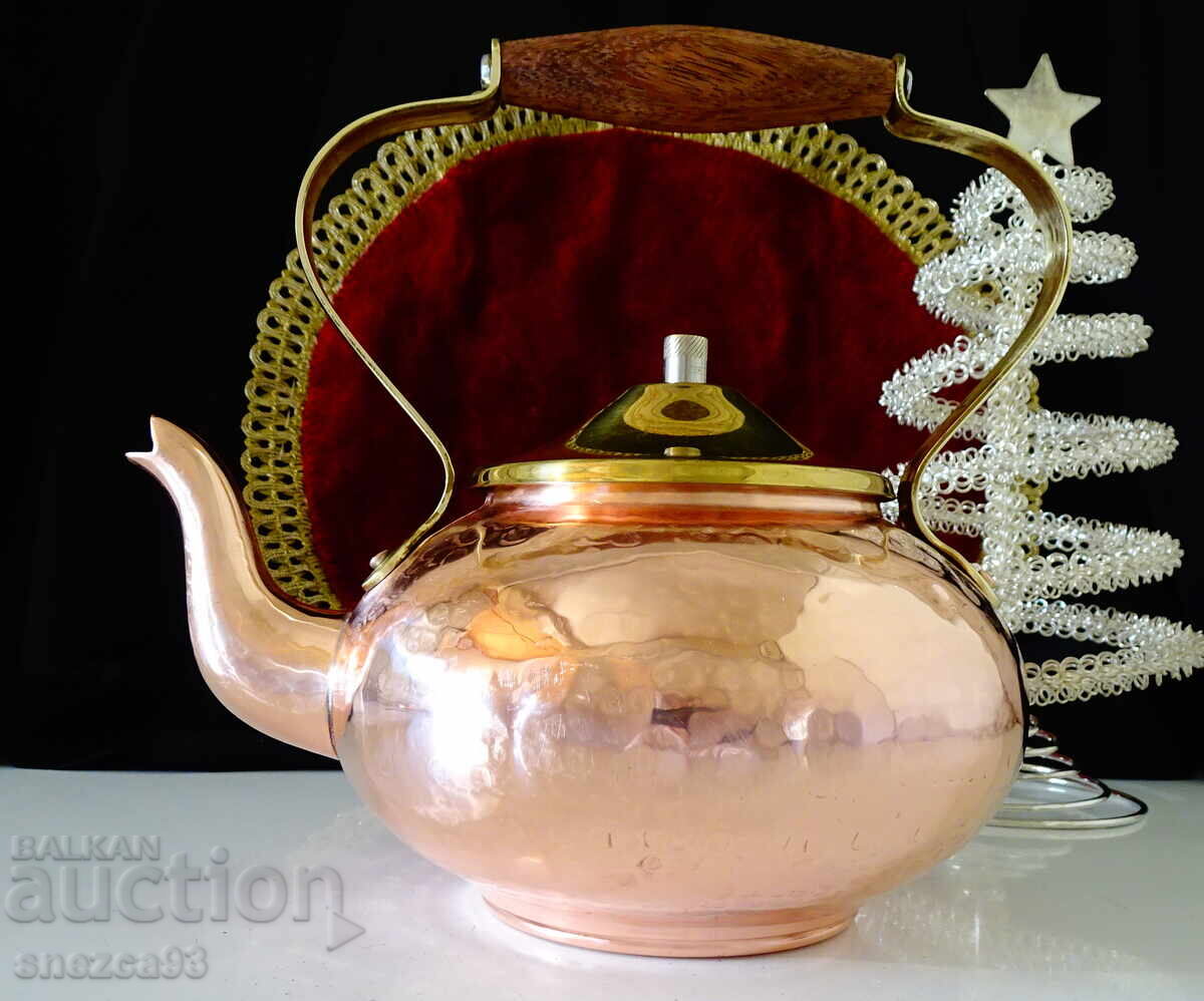 Copper teapot, copper kettle, pure red copper, hallmark