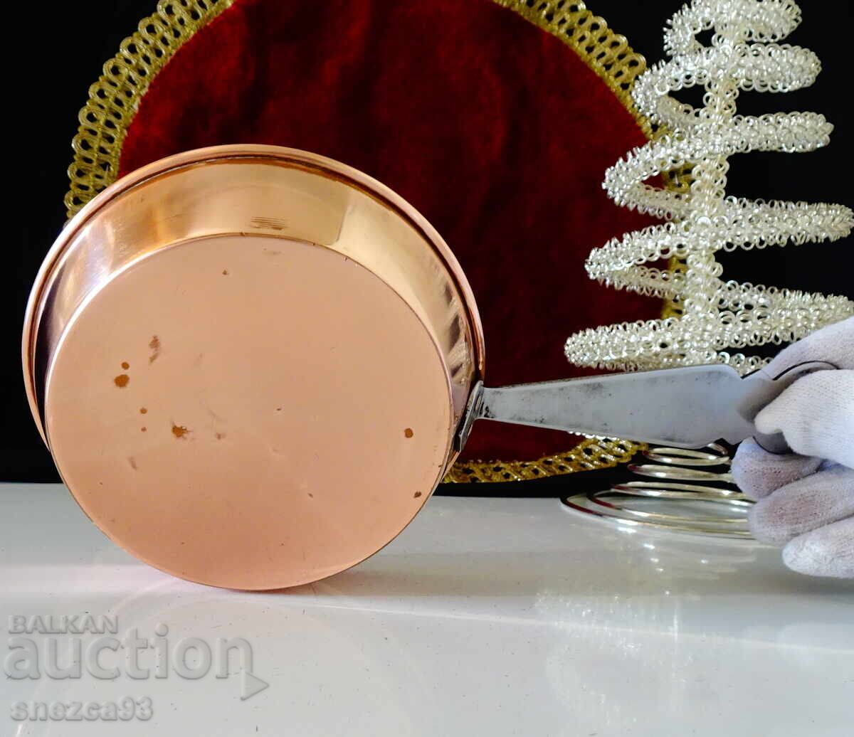 Copper saucepan for sauce, caramel, pure red copper - 6