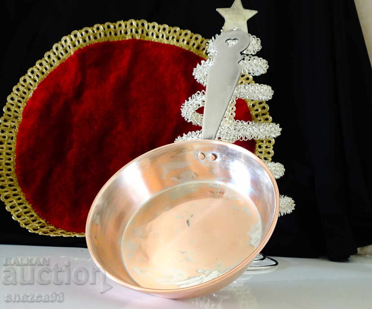 Copper saucepan for sauce, caramel, pure red copper
