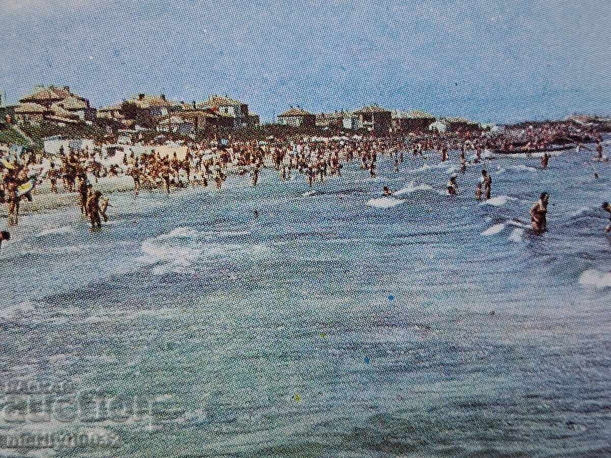 Аукцион Снимка пощенска картичка Поморие 1970г Плажът