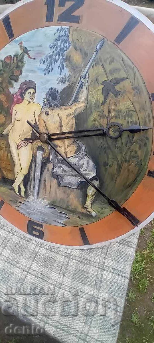 Delivery of Old wall clock-painting, Rubens, oil on plexiglass