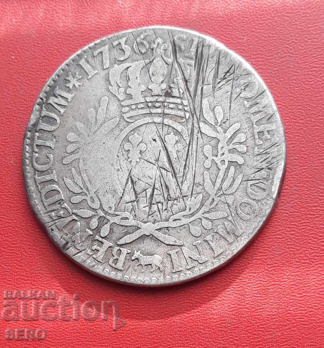 France - 1 Écu 1736 - Minted in Paris - Louis XV with price € 65.00 | 127.13 BGN France - 1 Écu 1736 - Minted in Paris - Louis XV with price € 65.00 | 127.13 BGN